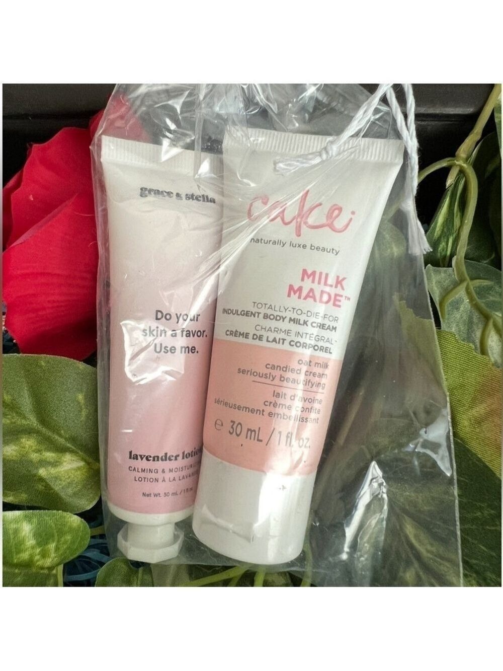 New Grace & Stella Lavender Lotion AND Cake Milk Made Body Cream Set